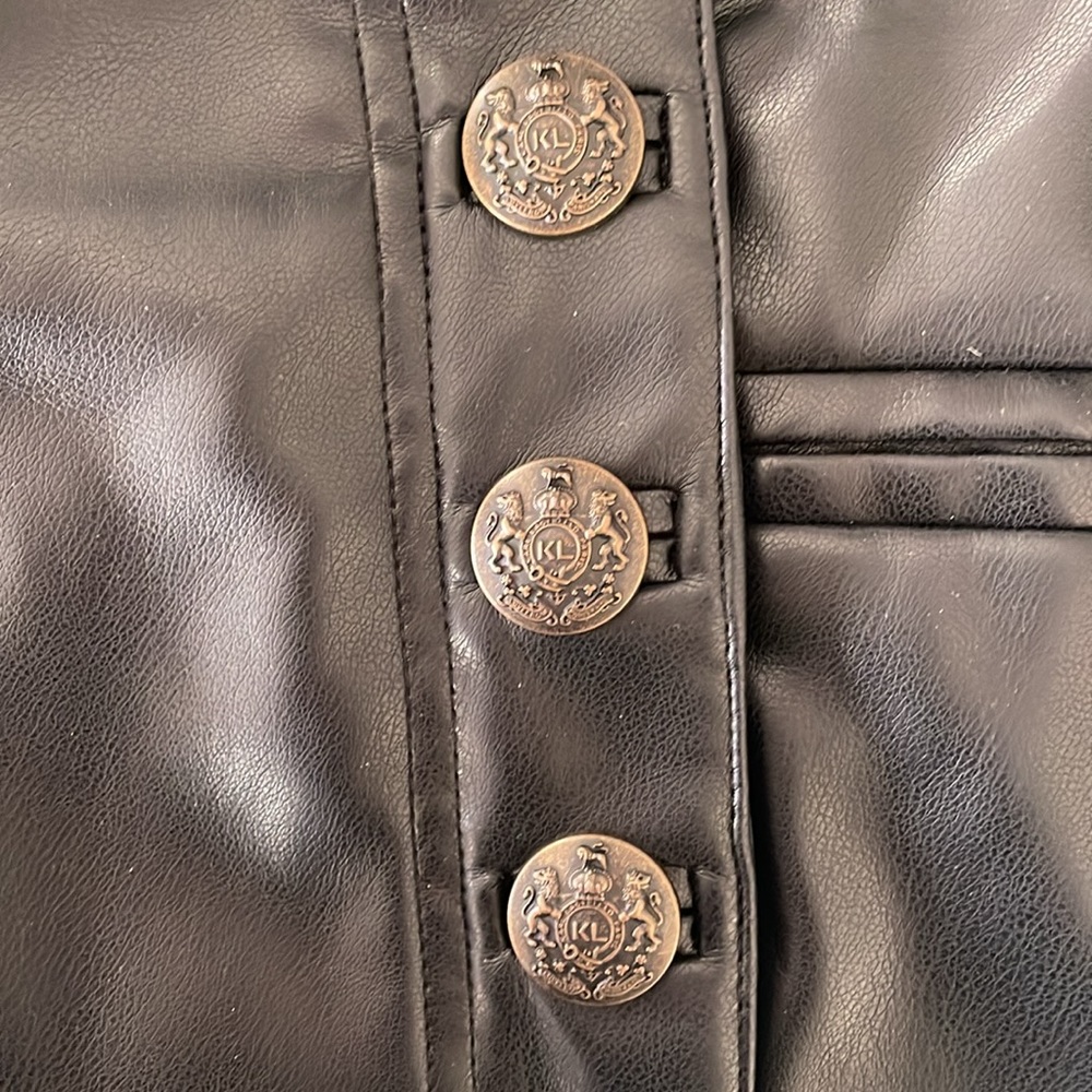 Karl Lagerfeld black leather sailor pants - Picture 4 of 5